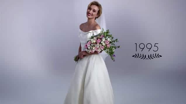 100 Years of Wedding Dresses in 3 Minutes