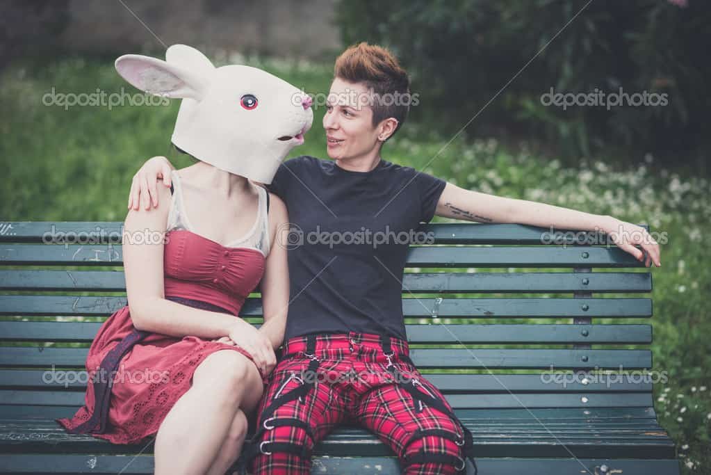 young-lesbian-stylish-hair-style-woman-rabbit-mask-