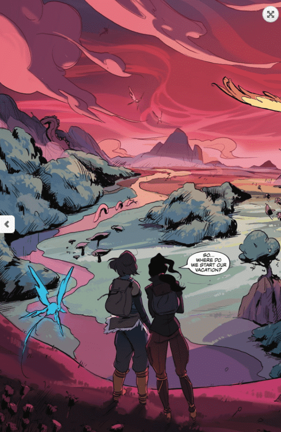 Korra y Asami en el mundo espiritual